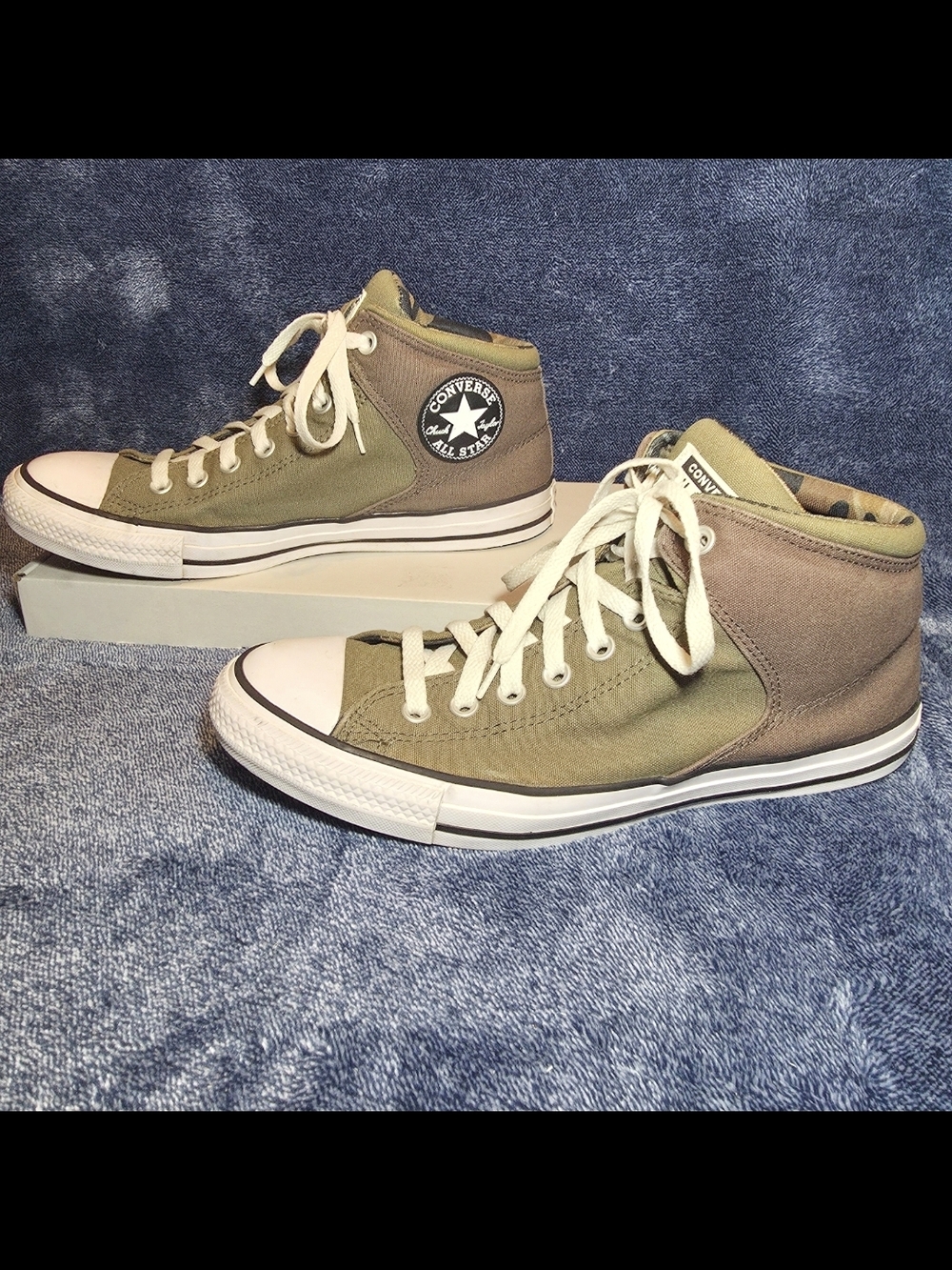 Converse Olive and Brown High-Top Canvas Sneakers "Vintage Cargo" - Picture 2 of 7